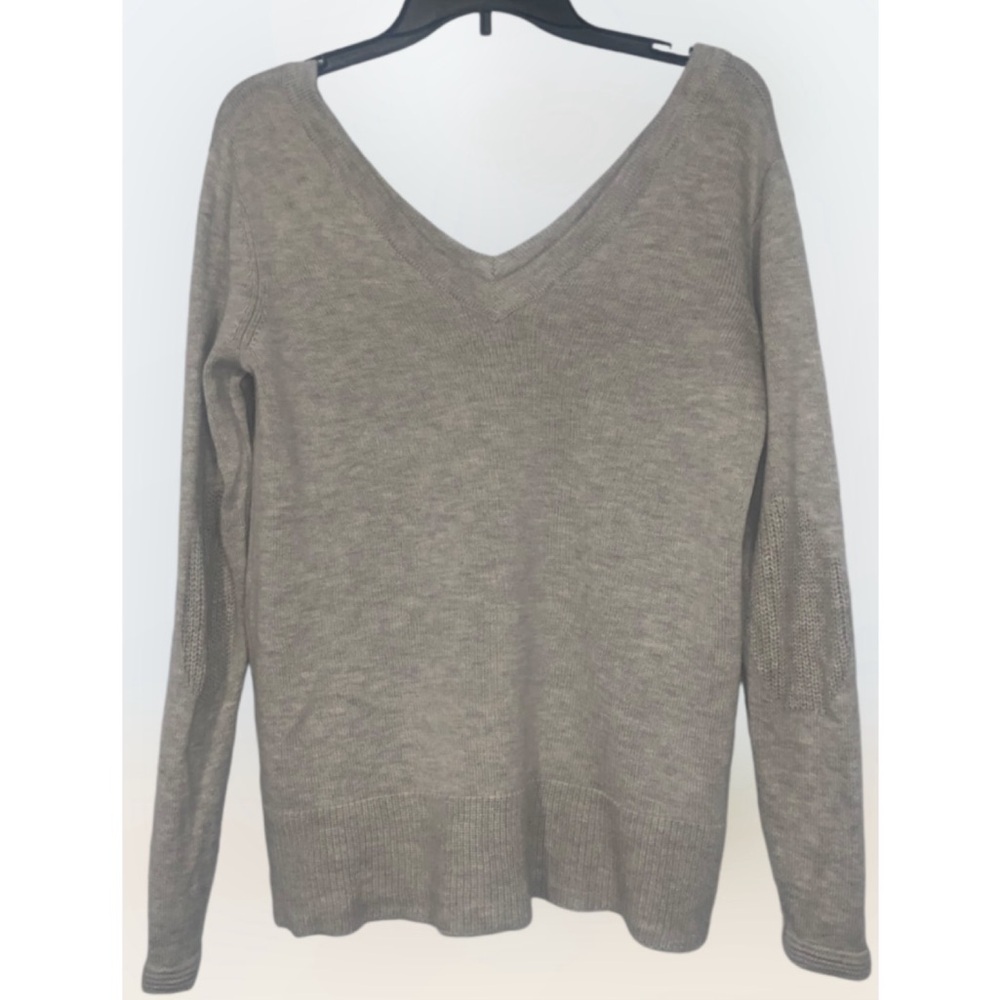 41 Hawthorn Gray Double V Wool Blend Casual Soft Long Sleeve Sweater Small
